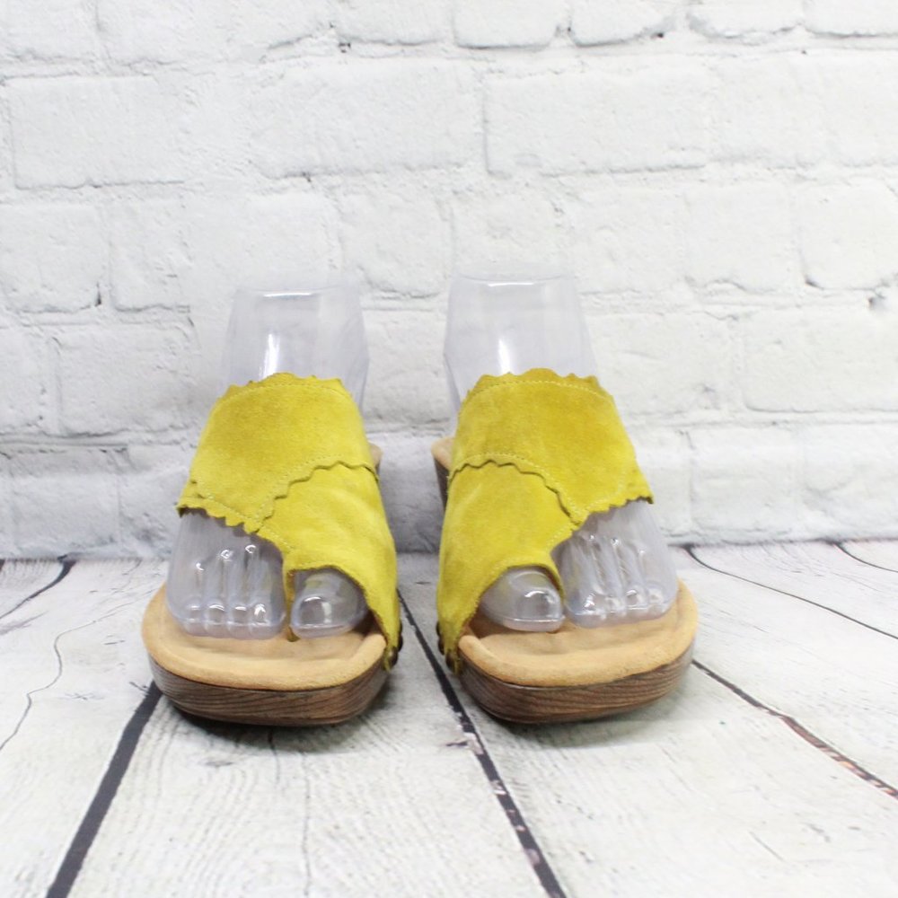 Gabor Green Suede Toe Post Block Heeled Slip on Sandals Size US 6 - Picture 4 of 9